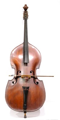 Lot 4 - A 19th Century German Double Bass, no label, purfling to back and front, together with a stand...