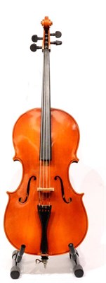 Lot 10 - A 20th Century 1/4 Size Hungarian Cello, labelled 'Made in Hungary', with a 554mm two piece...