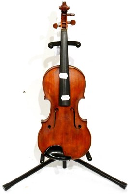 Lot 19 - A Violin, possibly English, labelled ' R.M.B. No.1297 1943, Boosey & Hawkes, London', with a...