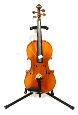 Lot 20 - A Violin, possibly French, no label, marked to back 'Le Marquis delair', with a 358mm two piece...