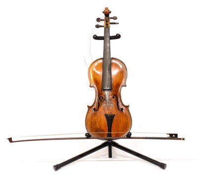 Lot 22 - An 18th Century German Violin, Stainer copy, no label, with a 357mm two piece back, ebony...