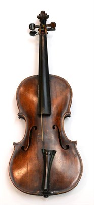 Lot 28 - Two 19th Century German Violins, one labelled 'Nicolas Amatus...', with two bows, both cased