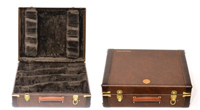 Lot 38 - A Selmer Bach Leather Four Trumpet Case, with plush lined compartmentalised interior, nylon zip...