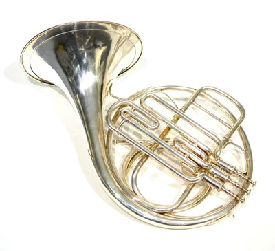 Lot 39 - A Silver Plated French Horn by Boosey & Co, serial number 118167, in a fitted leather case