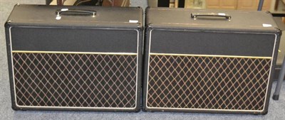 Lot 49 - Two Vox 120 Watt PA Speaker Cabinets containing two 12"; cellestian drivers late 1960's