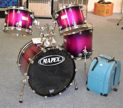 Lot 56 - A Mapex Saturn Series Drum Kit, with electric berry burst finish