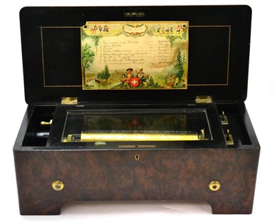 Lot 64 - Swiss Cylinder Music Box no.5666, lever wind with single comb, Stopping/Going and Change/Repeat...