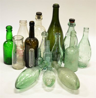 Lot 83 - Glass Bottles a mixed collection including Bradford & District Mineral Water, Peter's High...