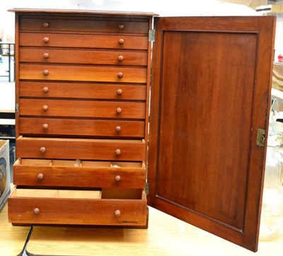 Lot 85 - Large Victorian Mahogany Ten Drawer Collectors Cabinet, the compartmentalised graduated drawers...