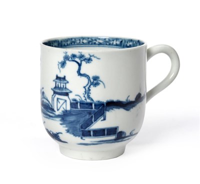 Lot 4 - A Worcester Porcelain Large Coffee Cup, circa 1760, painted in underglaze blue with the  "Solid...