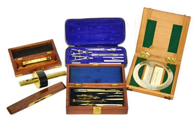 Lot 100 - Aston & Mander (London) Set Of Drawing Instruments in two level mahogany case dated 1915; T Cooke &