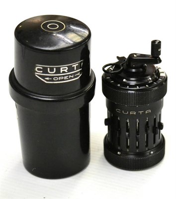 Lot 109 - Curta Calculator Type 1 number 74230, in original plastic case