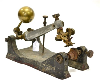 Lot 111 - Diamond Cutter on cast iron base with brass ball weight and screw thread adjuster