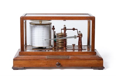 Lot 124 - Negretti & Zambra Barograph R/4030, with eight vacuum section, ink bottle and thermometer in hinged