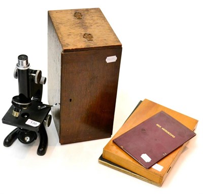 Lot 138 - Beck (London) Model 29 Microscope black lacquered with rack and pinion focusing, two lens...