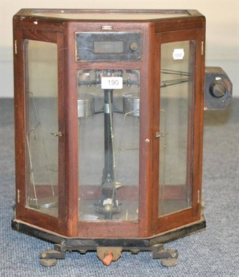 Lot 190 - Baird & Tatlock Precision Balance in six sided cabinet