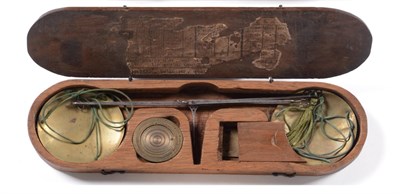 Lot 193 - Continental Hand Pan Scale And Weight Set (18th Century) with set of bucket weights and a small...