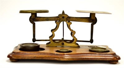 Lot 204 - Postal Scales For Great Central Railway with round pan stamped 'GCR' and flat pan with postal rates