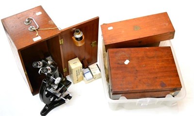 Lot 225 - Various Medical Instruments including a Beck Model 48 Binocular microscope (cased), chloroform...