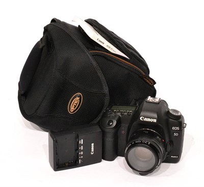 Lot 253 - Canon EOS 5D Mark II Camera no.1030709419, with EF f1.8, 50mm lens, in soft case