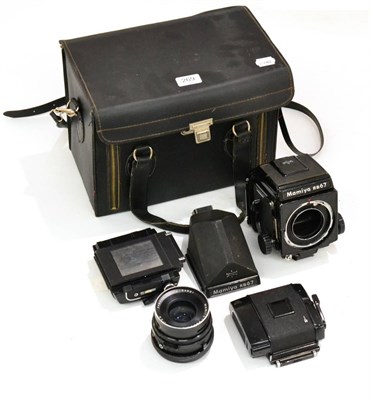 Lot 269 - Mamiya RB 67 Professional Camera Outfit, with Sekor C F3.8 90mm lens, prismatic hood and two backs