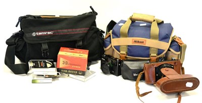 Lot 302 - Various Cameras including Arti Six, Minolta Hi-Matic 7 and Vivitar 35ES; View Master viewer,...