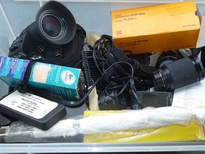 Lot 312 - Various Cameras Related Items including Fuji TV Zoom lens , Vivitar f3.5-5.3, 28-200mm lens and...