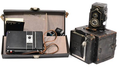 Lot 318 - Zeiss Ikon Ikoflex TLR Camera together with a medium format camera with Rada film back and a...