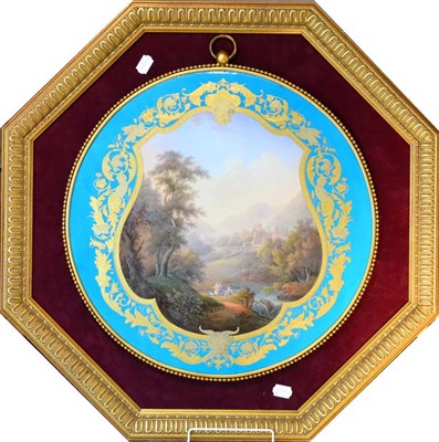 Lot 29 - A Sèvres Style Porcelain Circular Plaque, late 19th century, painted with figures in a...