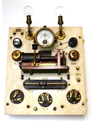 Lot 9 - Cavendish Electrical Co. Ltd. Wall Mounted Electro-Medical Switchboard with white marble backplate