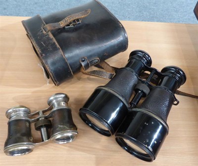 Lot 15 - Iris (Paris) Nautical Binoculars together with a pair of Jockey Club opera glasses (2)