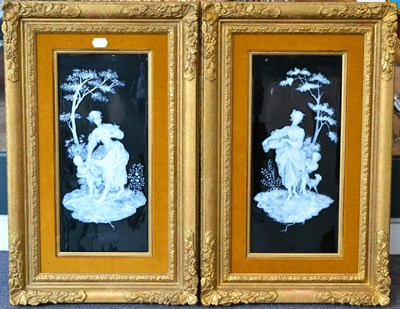 Lot 32 - A Pair of French Pâte-sur-Pâte Porcelain Plaques, by J Cope, circa 1880, from a set of The...