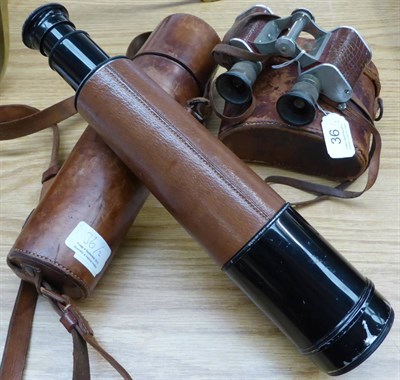 Lot 36 - Voigtlander & Sohn 26x Three Drawer Telescope black lacquered and engraved with retailers...