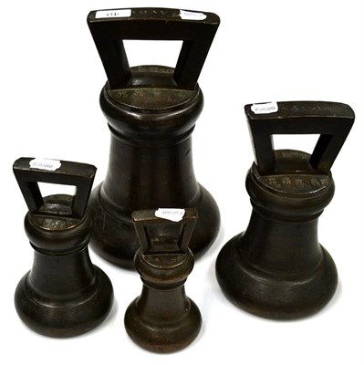 Lot 40 - William IV Set Of Bronze Bell Weights 56lb, 28lb, 14lb, 7lb, 4lb, 2lb and 1lb Avoir all with...