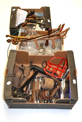 Lot 57 - A Collection of Saddlers Tools and Accessories, including knives, hammers, punches, driving...