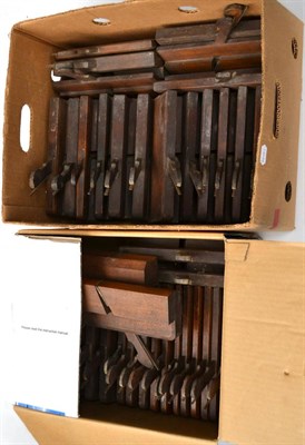 Lot 59 - A Collection of Forty Beech Moulding Planes, in two boxes