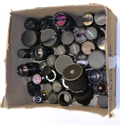 Lot 98 - Lenses A Collection Of Assorted Examples including Sigma Mirror f8, 500mm; Tokina AF; Pentax-A...