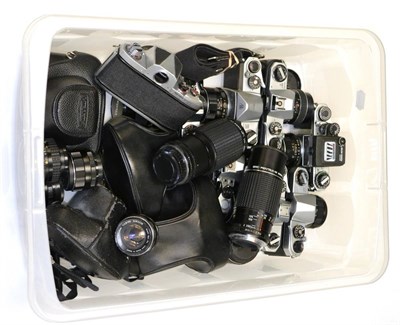 Lot 112 - Pentax And Other Cameras And Lenses including Pentax: SV, MV, Spotmatic F, Spotmatic, 2xSP500s...