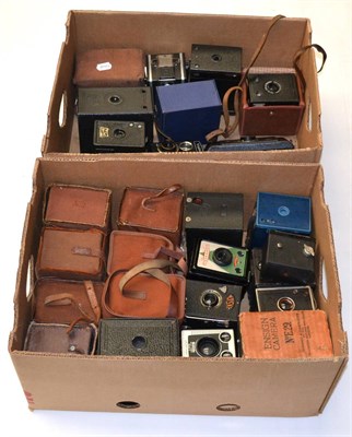 Lot 123 - Various Boxed Cameras including Blue Brownie, Ensign E29, Coronet Consul, Kodaks and others (25 and