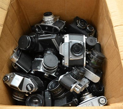 Lot 144 - Various Cameras including Soviet models: Zenit Moscow Olympics (various models), Minolta, Praktica