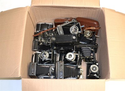 Lot 151 - Various Folding Cameras including Aldis Anastigmat f7.7 No.6, Ensign Epsilon, Contessa Nettel,...