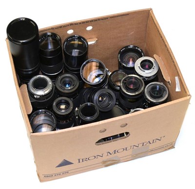 Lot 156 - Various Lenses including Praotor f6.3, 400mm; Photaxf5.6, 300mm; Optomax f5.6, 300mm; Minolta...