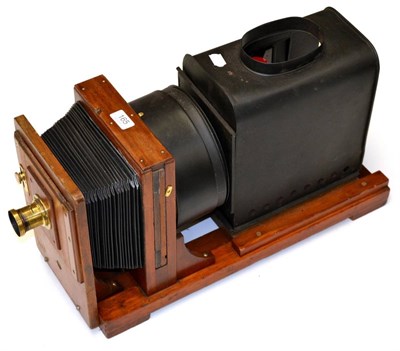 Lot 165 - Magic Lantern with mahogany body/frame and Busch's Rapid Aplanat No.2 8"; brass lens fitted...