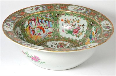 Lot 53 - A Cantonese Porcelain Basin, mid 19th century, with everted rim, typically painted in famille...
