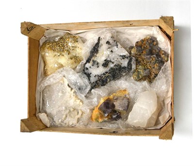 Lot 208 - Mineral Specimen: Six Northern England Mineral Specimens, including Sphalerite, Calcite,...