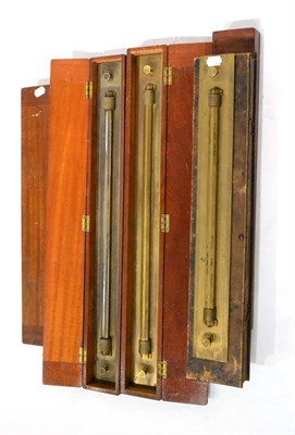 Lot 14 - J Halden Brass Parallel and four others (all cased) and a uncased example (6)