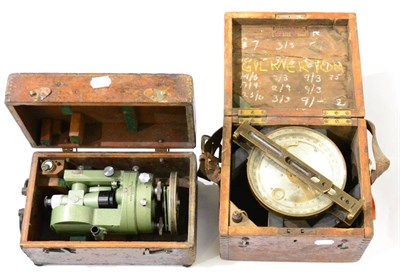 Lot 15 - Mining Dial from Gilmerton Colliery By Alex Mabon (Glasgow) (cased) together with a Cooke V11 (Made