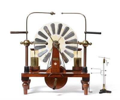 Lot 20 - Phillip Harris (Birmingham) Whimshurst Machine with mahogany frame and brass parts (has replacement