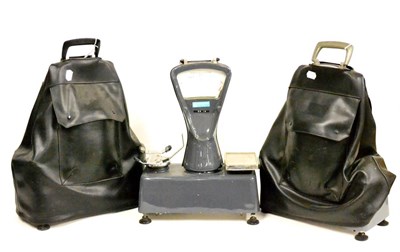 Lot 64 - Three Sets of Metric Weighing Scales by Reverifications, with grey enamel finish, for 'Light...