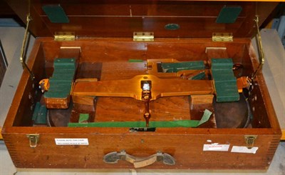 Lot 68 - A Mahogany Cased 56lb Brass Beam Scale by W. Avery of Birmingham, stamped 'County of...